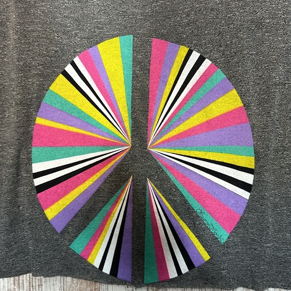 Lauren Moshi Peace Sign Multi Color Crop Top NWOT - Picture 4 of 6
